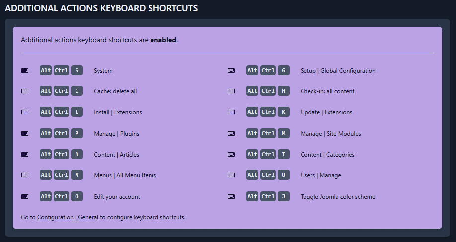 List of 4Command default keyboard shortcuts
