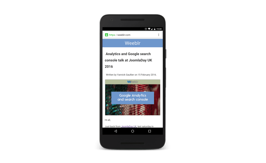 Accelerated Mobile Pages for Joomla on weeblr.com